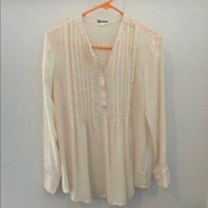 Chic Cream Blouse with Pintuck Detailing